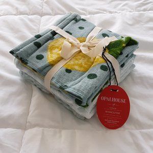 Opalhouse 6 Pack Washcloths Yellow Pineapple Blue